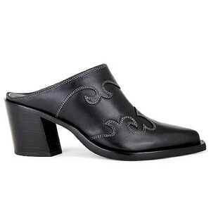 Revolve RAYE Mia Western Leather Mule in Black Size 6